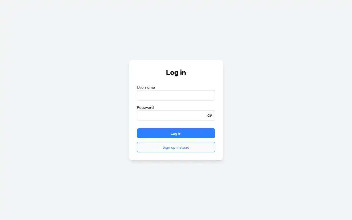 Login page