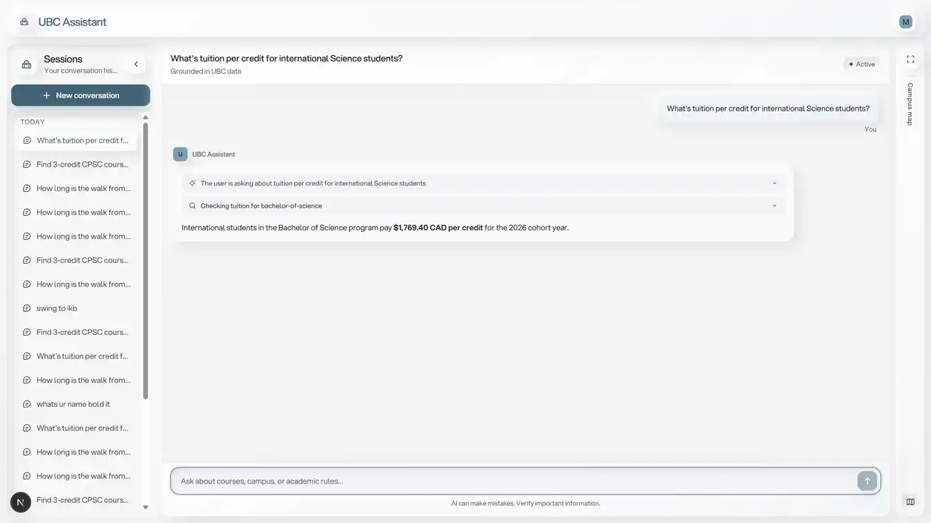 AI chat page